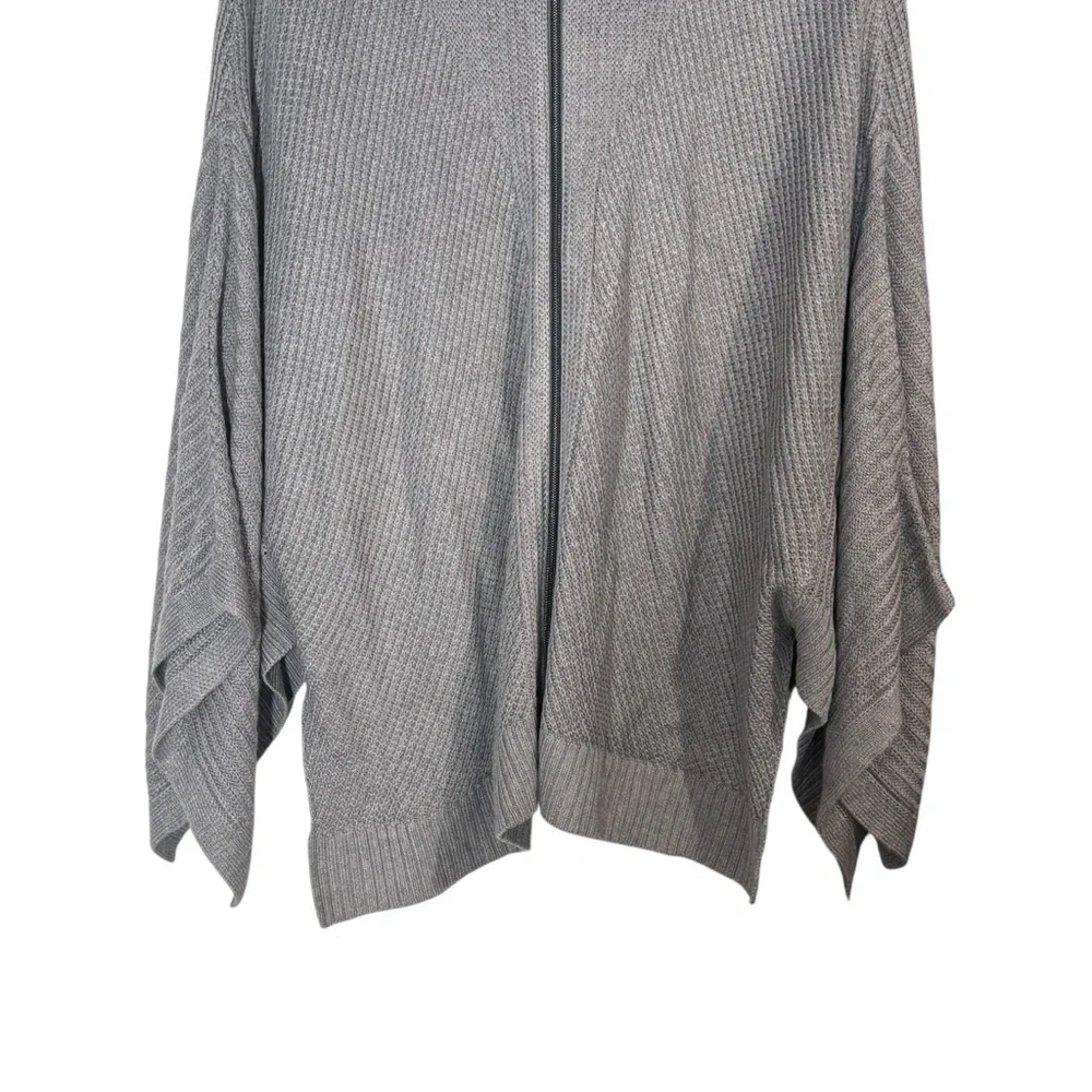 Lululemon Cashmere Blend Softer Still Wrap Full Zip Knit Cardigan Size M/L Gray